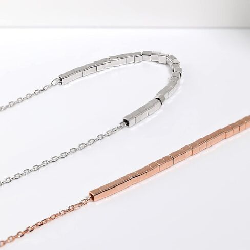 Meissa 925 Sterling Sliver Anklet for Women Little Square Beads Anklet Rose Gold Anklet Adjustable Chain for Women in Saudi Arabia