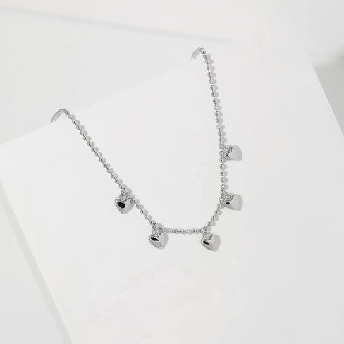 Meissa Sweetheart Anklet Sterling Silver Simple Dainty Cute Unique Heart Charms Foot Ankle Bracelet Summer Beach Pool Waterproof Trendy Stackable Anklet in Saudi Arabia