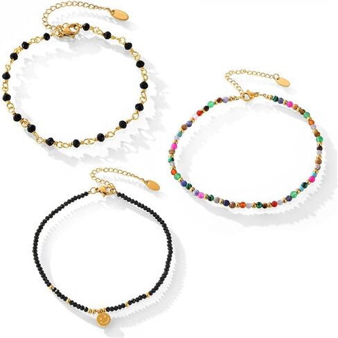 14K Gold Plated Ankle Bracelets 925 Sterling Silver Anklets Ankle Bracelets for Women Anklets Set Waterproof Layered Anklet Chain Beach Anklet Beach Summer Jewelry For Women boho anklets in Saudi Arabia
