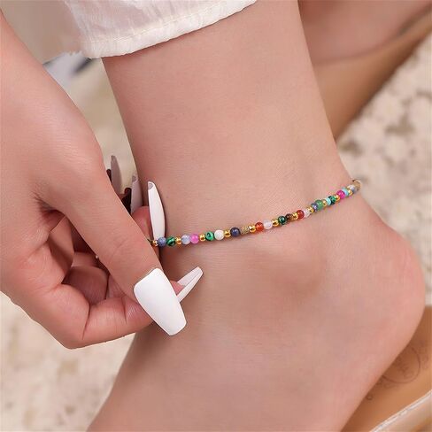 14K Gold Plated Ankle Bracelets 925 Sterling Silver Anklets Ankle Bracelets for Women Anklets Set Waterproof Layered Anklet Chain Beach Anklet Beach Summer Jewelry For Women boho anklets in Saudi Arabia