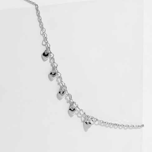 خلخال من Meissa Love Dangle خلخال من الفضة الإسترليني عيار 925 أنيق لطيف على شكل قلب صيفي للشاطئ وحمام سباحة مقاوم للماء وقابل للتعديل وسوار عصري للقدم والكاحل مجوهرات للسفر in Kuwait
