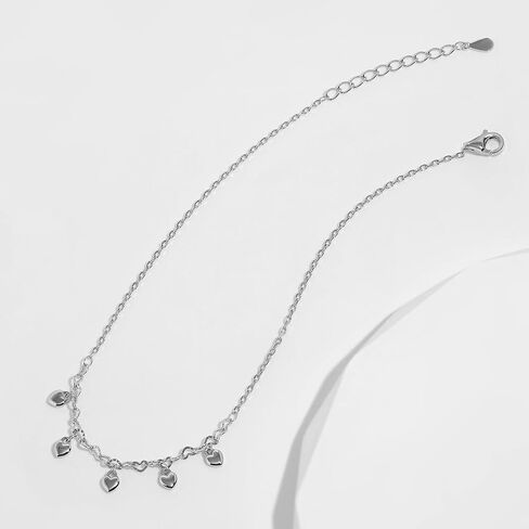 خلخال من Meissa Love Dangle خلخال من الفضة الإسترليني عيار 925 أنيق لطيف على شكل قلب صيفي للشاطئ وحمام سباحة مقاوم للماء وقابل للتعديل وسوار عصري للقدم والكاحل مجوهرات للسفر in Kuwait