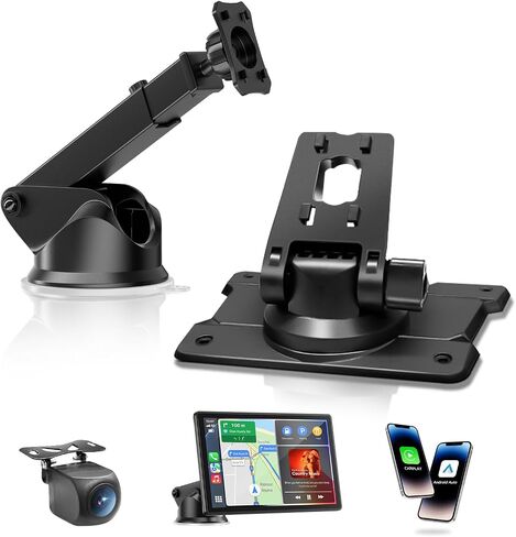 شاشة CarPlay اللاسلكية المحمولة للسيارة ، ودعم شاشة تعمل باللمس مقاس 9 بوصات ، كاميرا 4K Dash Cam & 1080p الكاميرا الاحتياطية ، Carplay ، Android Auto ، Link Link ، GPS Mavigation ، التحكم الصوتي (9 بوصة) in Kuwait
