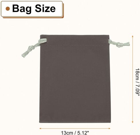 HARFINGTON 20pcs Flocked Cloth Drawstring Bag 5.1 x 7.1 Inch Jewelry Flocked Pouches Gift Bags for Wedding Party Favor Candy Jewelry Packaging Organizing Storage, Deep Gray in Saudi Arabia