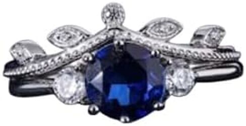 SilverQ 1.50 Ct Round Cut Diamond 3 Stone Bridal Engagement Ring Set For Women 14K Gold Plated Art Deco Milgrain Curved Wedding Set 925 Sterling Silver Handmade Vintage Victorian Style Jewelry in Saudi Arabia