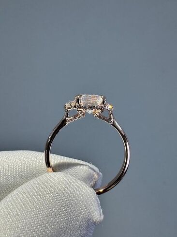 SILVERIST 2 Ct Emerald Cut Diamond Vintage Bridal Engagement Ring For Women Hidden Halo Cluster Elegant Solitaire Ring 14K Rose Gold Plated Promise Ring 925 Sterling Silver Handmade Christmas Ring in Saudi Arabia