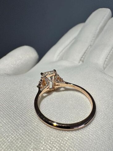 SILVERIST 2 Ct Emerald Cut Diamond Vintage Bridal Engagement Ring For Women Hidden Halo Cluster Elegant Solitaire Ring 14K Rose Gold Plated Promise Ring 925 Sterling Silver Handmade Christmas Ring in Saudi Arabia