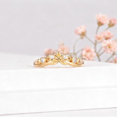 1.50 Ct Heart Diamond Delicate Floral Dainty Cuvred Twig Leaf Engagement Ring Set For Women Nature Inspire Promise Ring 14K Yellow Gold Plated 925 Sterling Silver Handmade Christmas Ring in Saudi Arabia