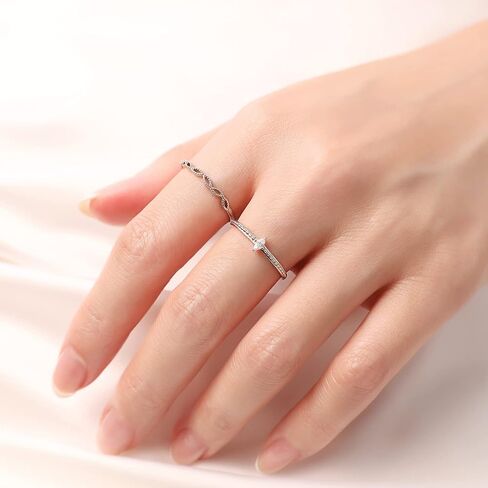 Meissa Sterling Silver Cubic Zirconia Bridal Rings Sets Engagement Wedding Rings Halo Promise Band for Women Size 3-10 in Saudi Arabia