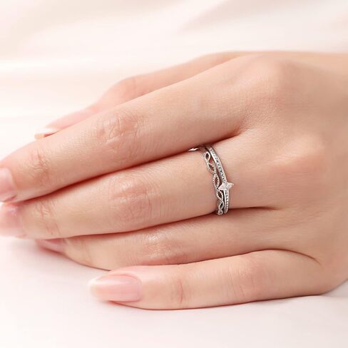 Meissa Sterling Silver Cubic Zirconia Bridal Rings Sets Engagement Wedding Rings Halo Promise Band for Women Size 3-10 in Saudi Arabia