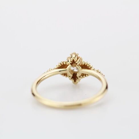 SILVERIST 2 Ct Round Diamond Vintage Art Deco Leaf Engagement Ring For Women Unique Palm Design Wedding Ring 14K Yellow Gold Plated 925 Sterling Silver Handmade Sparkling Christmas Ring Gift For Her in Saudi Arabia