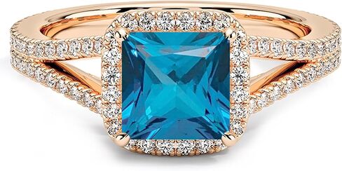 Pear & Round Cut Blue Topaz Crown Style Enhancer Guard For Women, 14K Gold Plated 925 Silver December Birthstone Blue Topaz Crown Enhancer Wrap Guard Matching Band in Saudi Arabia