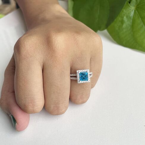 Pear & Round Cut Blue Topaz Crown Style Enhancer Guard For Women, 14K Gold Plated 925 Silver December Birthstone Blue Topaz Crown Enhancer Wrap Guard Matching Band in Saudi Arabia