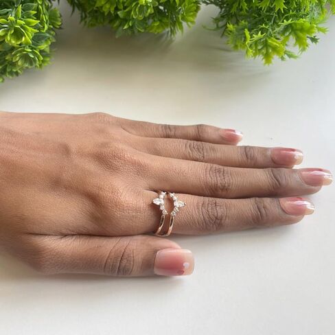 White Diamond Crown Shaped Enhancer Guard For Women, 14k Gold Finish April Birthstone White Diamond Wrap Ring, Engagement Ring in Saudi Arabia