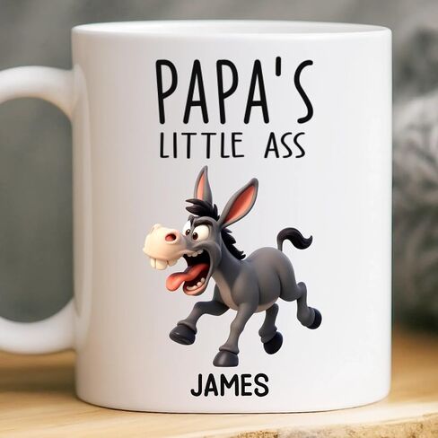 Papa's Little Asses Funny Donkey Mug, Home Is Our Haven, Custom Mug - Personalized Birthday Gifts For Mom, Dad, Brother, Sister, Kids, Daddy's Little Asses Personalized Mug, Custom Grandkids Name Cup in Saudi Arabia