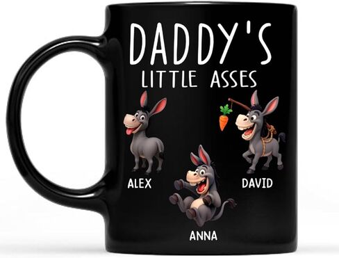 Papa's Little Asses Funny Donkey Mug, Home Is Our Haven, Custom Mug - Personalized Birthday Gifts For Mom, Dad, Brother, Sister, Kids, Daddy's Little Asses Personalized Mug, Custom Grandkids Name Cup in Saudi Arabia