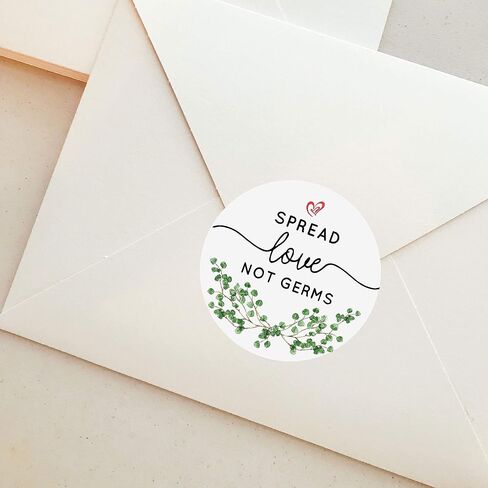 Spread Love Not Germs Social Distancing Wedding Favor Label Stickers,Wedding Favor Stickers-120PCS in Saudi Arabia