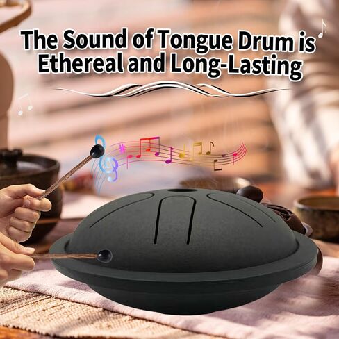 Yahpetes Worry-free Drum 5.5 Inch Steel Tongue Drum 6 Notes Musical Instruments Hand Drums with Handpan Drum with 1 Pair Mallets and Storage Drum Bag Note Sticks (Green) in Kuwait