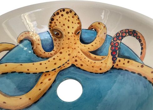 Bathroom Vessel Octopus Sink, Ceramic Countertop Basin, Washing Bowl, Vanity Countertop Sink, Washbasin, Bathroom Remodeling, Lavatory in Saudi Arabia