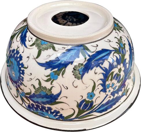 Unique Floral Bathroom Vessel Sink, Ceramic Round Washbasin, Vanity Vessel Sink, Kitchen Countertop Basin, Powder Sink, Bathroom Remodeling in Saudi Arabia