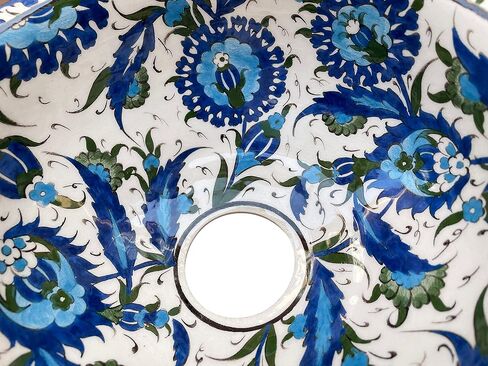 Unique Floral Bathroom Vessel Sink, Ceramic Round Washbasin, Vanity Vessel Sink, Kitchen Countertop Basin, Powder Sink, Bathroom Remodeling in Saudi Arabia