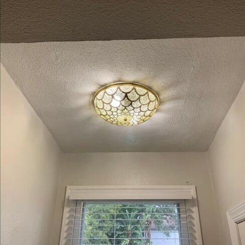 Flush Ceiling Light – Handcrafted Moroccan Brass Lighting (Silver, 12 Inch) in Saudi Arabia