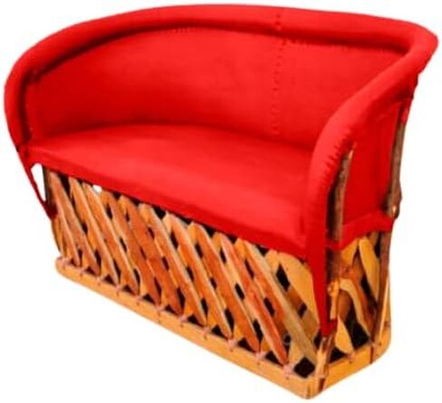 أثاث أريكة Equipal مقعد الحب Equipal مصنوع يدويًا من Equipales San Jose لون أحمر أثاث مكسيكي طراز تقليدي مثالي لمنزلك، مجهز in Saudi Arabia