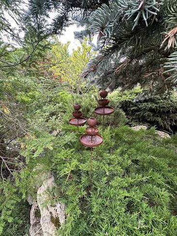 Metal Rain Catchers, Bee Cups Outdoor Garden Decoration, Bees Garden Decoration, Butterfly Feeder, Water Station, Rusty Flower Garden Stakes in Saudi Arabia