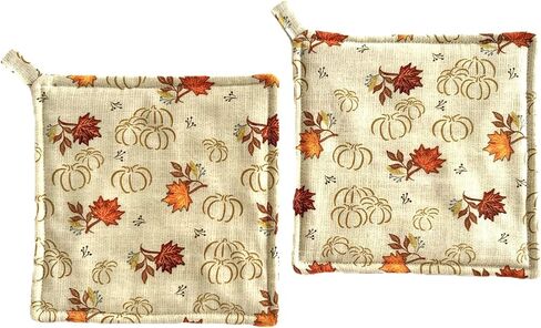 Mini Sketched Pumpkins Pot Holders Set of 2 Hot Pads 6 inch by 6 inch in Saudi Arabia