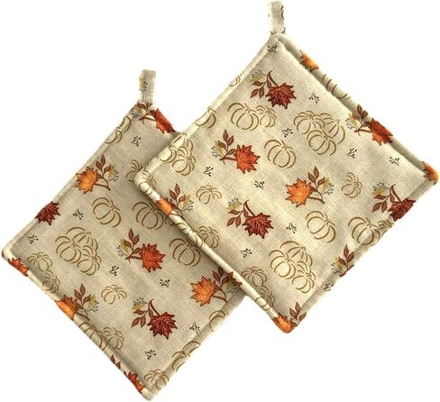 Mini Sketched Pumpkins Pot Holders Set of 2 Hot Pads 6 inch by 6 inch in Saudi Arabia