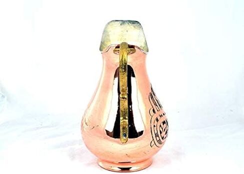 CraftTR Unique Pitcher Motif, Copper Water Jug, Pure Solid Copper Pitcher, Water Container, Extra Thick Water Pitcher, Metal Pitcher 1mm Solid Pure Copper, Moscow Mule Carafes & Pitchers in Saudi Arabia