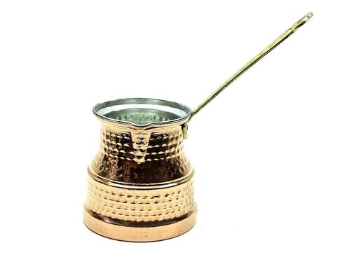 CraftTR Turkish Coffee Pot, Top Arabic Coffe Kettle, Greek Coffee, Stovetop Espresso Maker, Hammered Copper Pots, Coffee Warmer Pot, Vintage Coffee Cup Set Of Copper Pots in Saudi Arabia