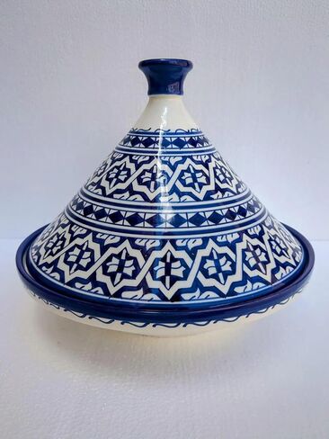 وعاء طبخ طاجين من السيراميك المغربي مصنوع يدويًا، وعاء تقديم مطلي يدويًا، وعاء طاجين مصنوع يدويًا لمطبخك، أواني سيراميك للطهي، وعاء تقديم طعام خالٍ من الرصاص وآمن in Kuwait