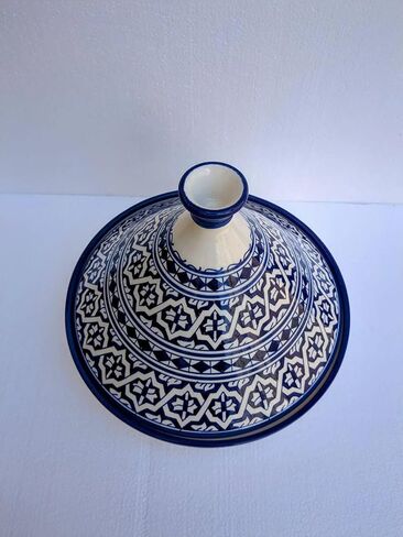 وعاء طبخ طاجين من السيراميك المغربي مصنوع يدويًا، وعاء تقديم مطلي يدويًا، وعاء طاجين مصنوع يدويًا لمطبخك، أواني سيراميك للطهي، وعاء تقديم طعام خالٍ من الرصاص وآمن in Kuwait