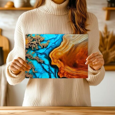 Resin Epoxy Wood Grain Effect Cutting Board - Durable Glass Design - Three Unique Designs for Every Kitchen. in Saudi Arabia