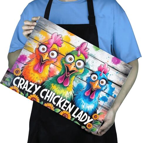 Chicken Lady Glass Cutting Board - Adorable Charcuterie Board for Housewarming or Holiday Gift. in Saudi Arabia