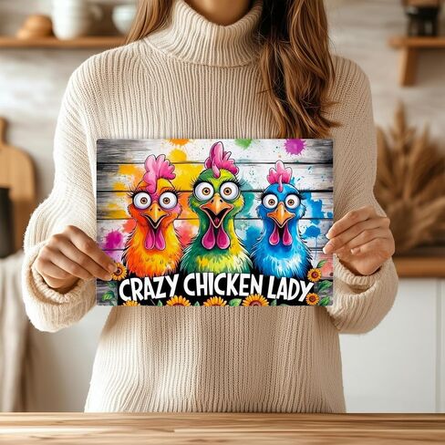 Chicken Lady Glass Cutting Board - Adorable Charcuterie Board for Housewarming or Holiday Gift. in Saudi Arabia