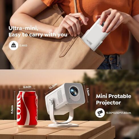 [Built-in Apps & Auto Focus/Keystone] Smart Projector with WiFi 6 and Bluetooth 5.2, 700ANSI Native 1080P 4K Projector, 50% Zoom Home Movie Projector, TOPTRO Outdoor Projector for iOS/Android/TV Stick in Saudi Arabia