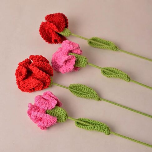 9Pcs Handmade Crochet Flower for Women, Everlasting Carnation for Mother's Day, Weddings, Home Decor for Her in Saudi Arabia