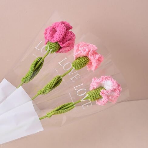 9Pcs Handmade Crochet Flower for Women, Everlasting Carnation for Mother's Day, Weddings, Home Decor for Her in Saudi Arabia