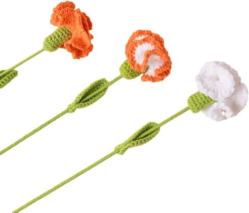 9Pcs Handmade Crochet Flower for Women, Everlasting Carnation for Mother's Day, Weddings, Home Decor for Her in Saudi Arabia