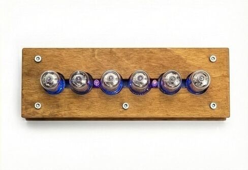 Nixie Tube Clock Authentic 6X IN-14 - Made in Ukraine - Vintage Retro Table - Wooden Desk Nixie Tube - Temperature Sensor - Handmade in Saudi Arabia