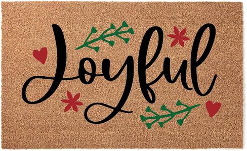 Christmas Doormat Joyful | Winter Decoration Welcome Mat Holiday Decor Gift stk1570 in Saudi Arabia