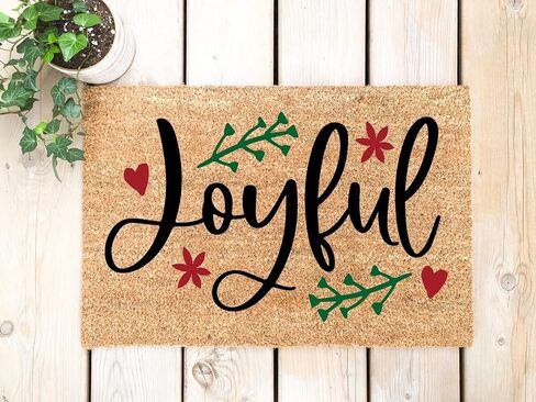 Christmas Doormat Joyful | Winter Decoration Welcome Mat Holiday Decor Gift stk1570 in Saudi Arabia