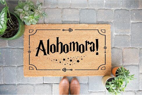 Alohomora | Geek Chic Doormat Magical Fantasy Nerdy Housewarming Gift Premium Quality, Thick 100% Coir Coconut Husk Front - STK 1610 in Saudi Arabia