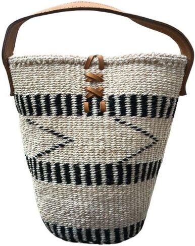 SAWA SAWA Balance Handmade Sisal Wine Basket with Handles and Button Closure, Reusable Economical Organic Fiber Wine Bottle Carrier, Portable Wine Bags for Gifts, Travel, Beach and Picnic in Saudi Arabia