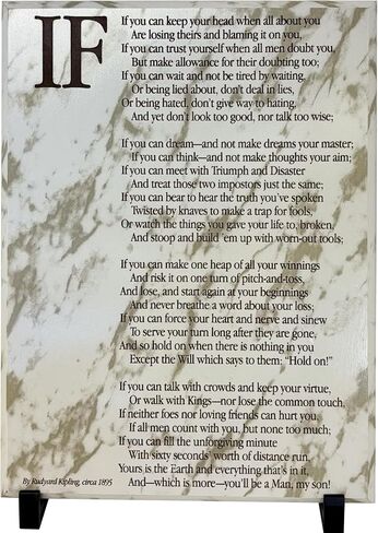 IF, Rudyard_Kipling Poem Plaque, Wall Art, 9x12 and 12x15 inch, 3/4 inch thick, Father Son Gift. (Genuine Alder Wood, 9x12 inch) in Saudi Arabia