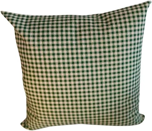 Pillow Cover Choose Size Dark Green and Cream Gingham Check Custom Made Lumbar or Square in Saudi Arabia