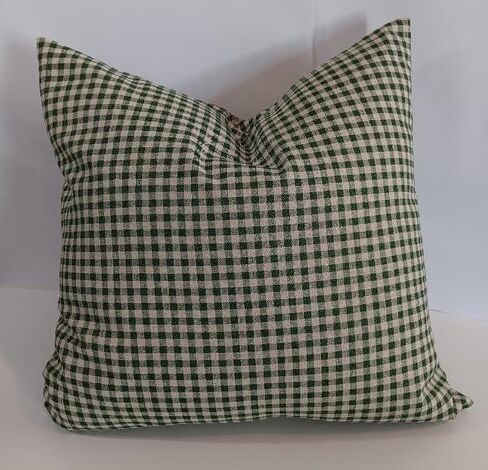 Pillow Cover Choose Size Dark Green and Cream Gingham Check Custom Made Lumbar or Square in Saudi Arabia