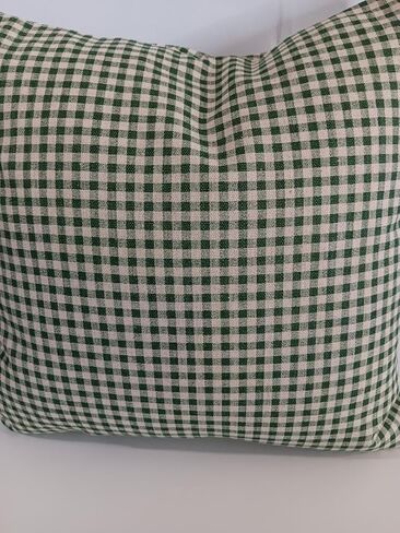 Pillow Cover Choose Size Dark Green and Cream Gingham Check Custom Made Lumbar or Square in Saudi Arabia